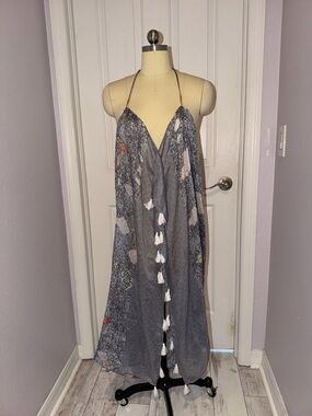 Pool to Party Boho Tassel Halter Maxi Dress/Coverup